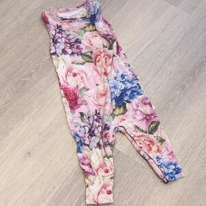 Posh Peanut Floral Kids Footie Pink and Purple